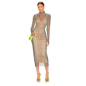 AFRM Shailene Abstract Neon Dot Bodycon Dress - Size Small